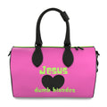 'JESUS🖤dumb blondes' Leather Duffle Handbag- TURN ME AROUND TO SEE ALL SIDES!