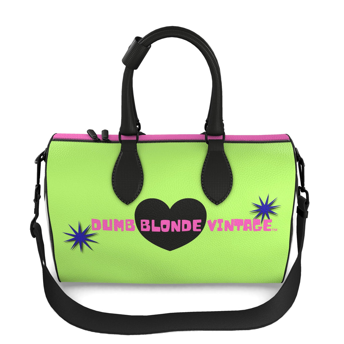 'JESUS🖤dumb blondes' Leather Duffle Handbag- TURN ME AROUND TO SEE ALL SIDES!