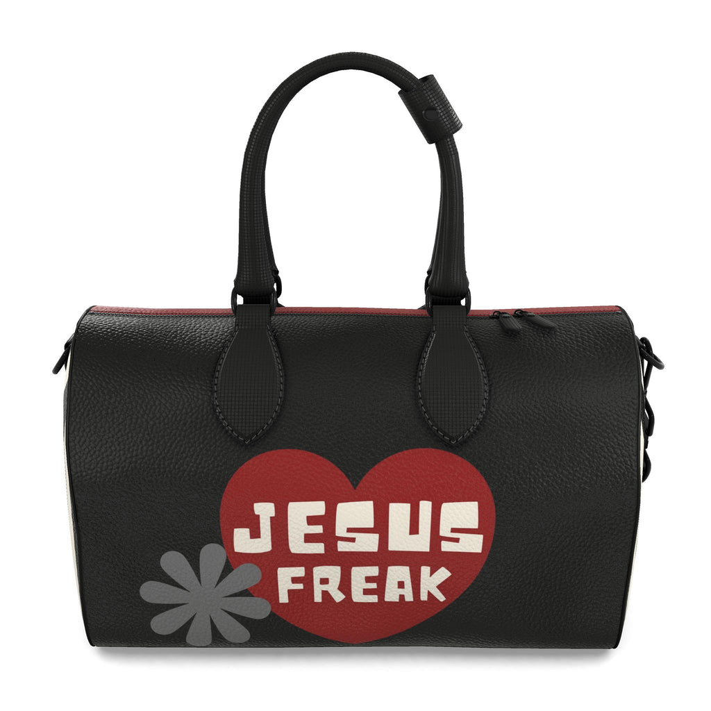 'JESUS FREAK' Leather Duffle Handbag🖤TURN ME AROUND TO SEE ALL SIDES!