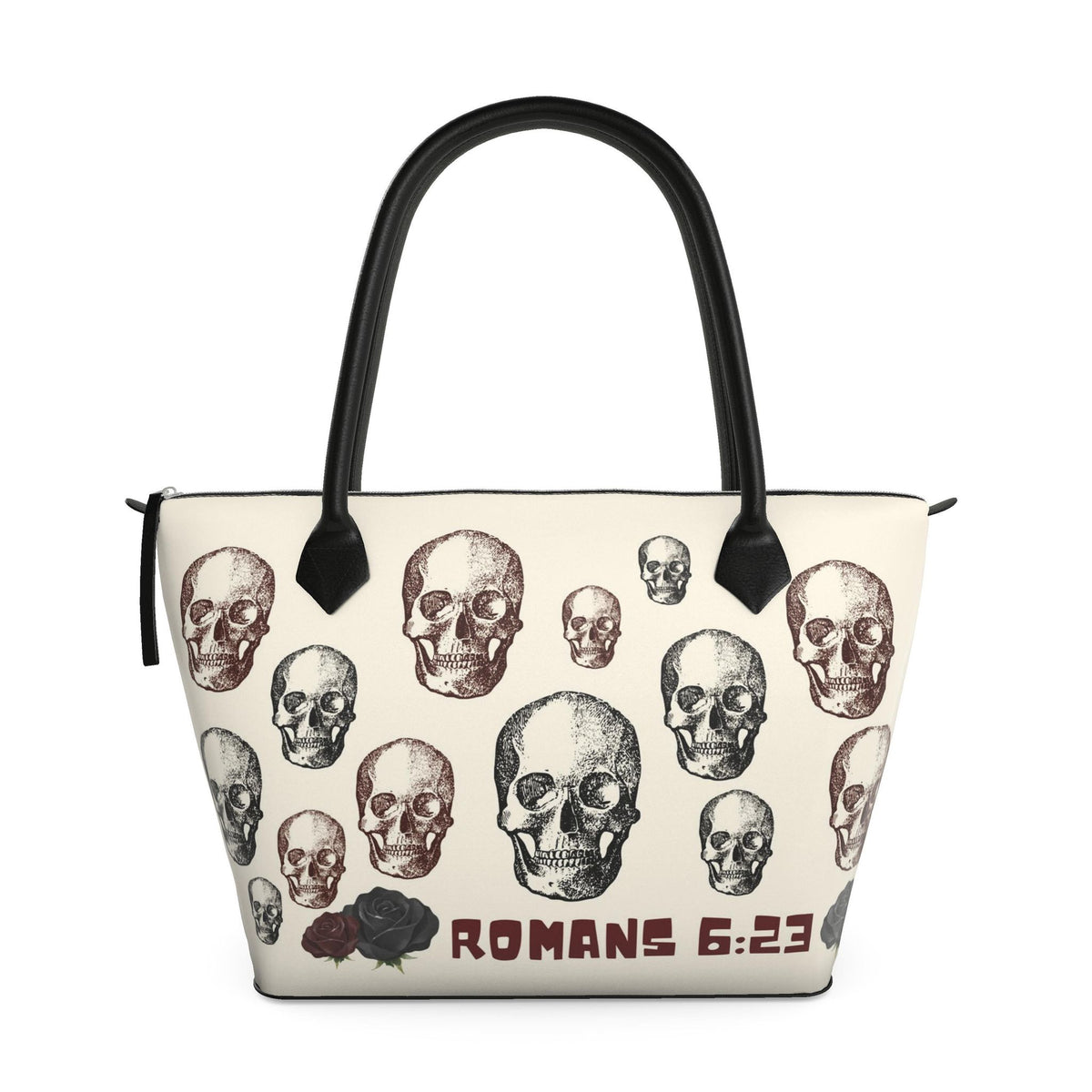 'THE SKULLS BAG' LEATHER TOTE BAG💀 TURN ME AROUND TO SEE BOTH SIDES!