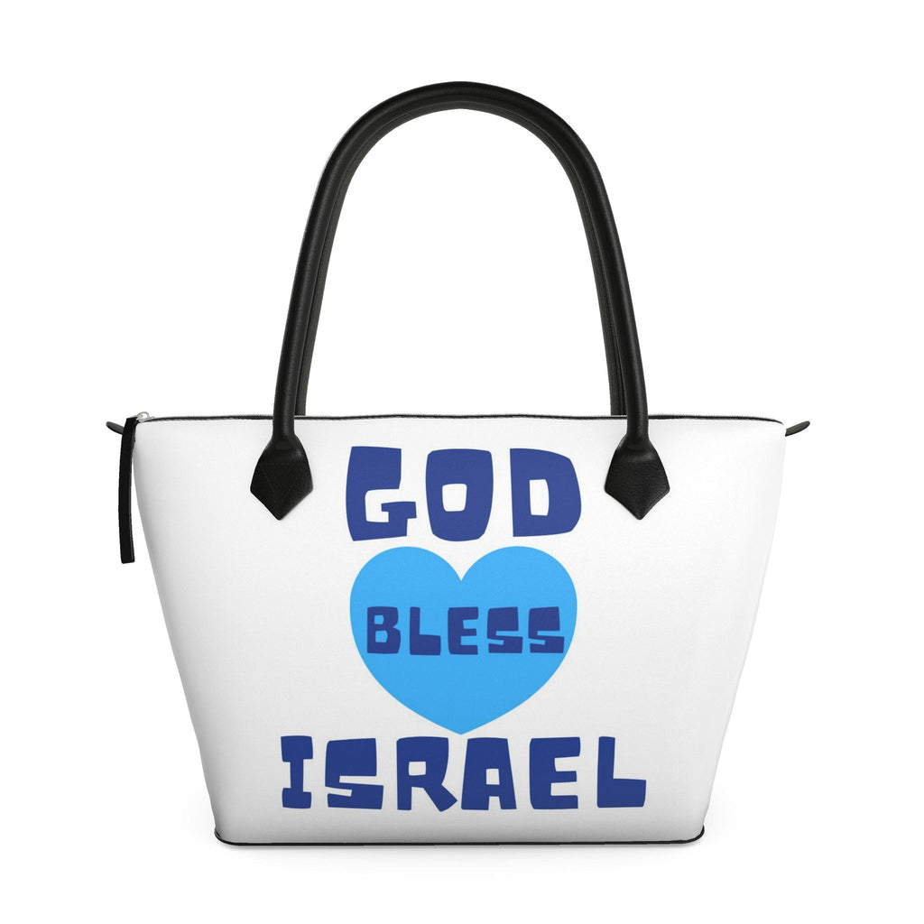 'GOD BLESS ISRAEL' LEATHER TOTE BAG🇮🇱 TURN ME AROUND TO SEE BOTH SIDES!