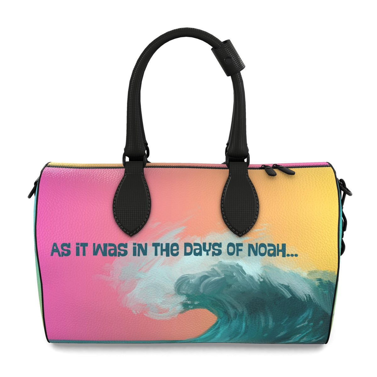'Days of Noah' Leather Duffle Handbag 🩵 TURN ME AROUND TO SEE ALL SIDES!
