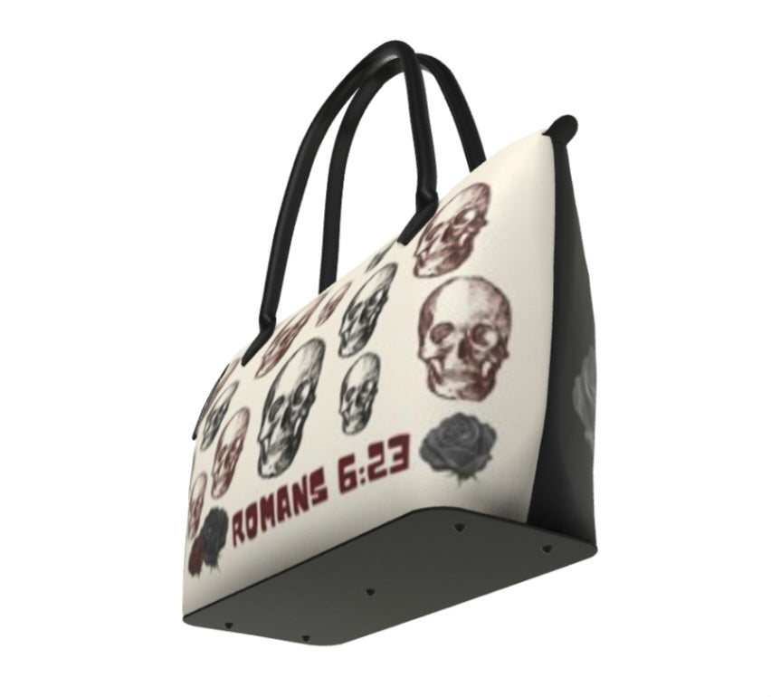 'THE SKULLS BAG' LEATHER TOTE BAG💀 TURN ME AROUND TO SEE BOTH SIDES!